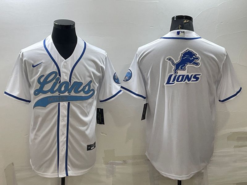 Men Detroit Lions Blank White 2022 Nike Co branded NFL Jersey
